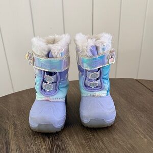Disney Frozen Kids Snow Boots - Blue and Purple